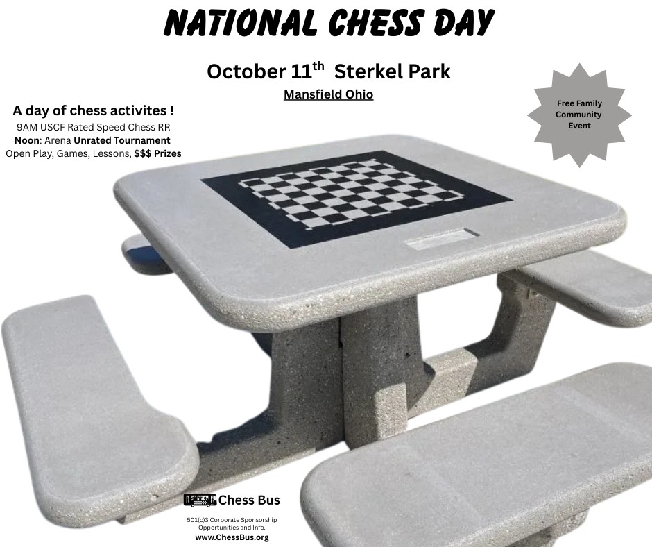 National Chess Day Celebration at Sterkel Park Mansfield&nbsp;Ohio