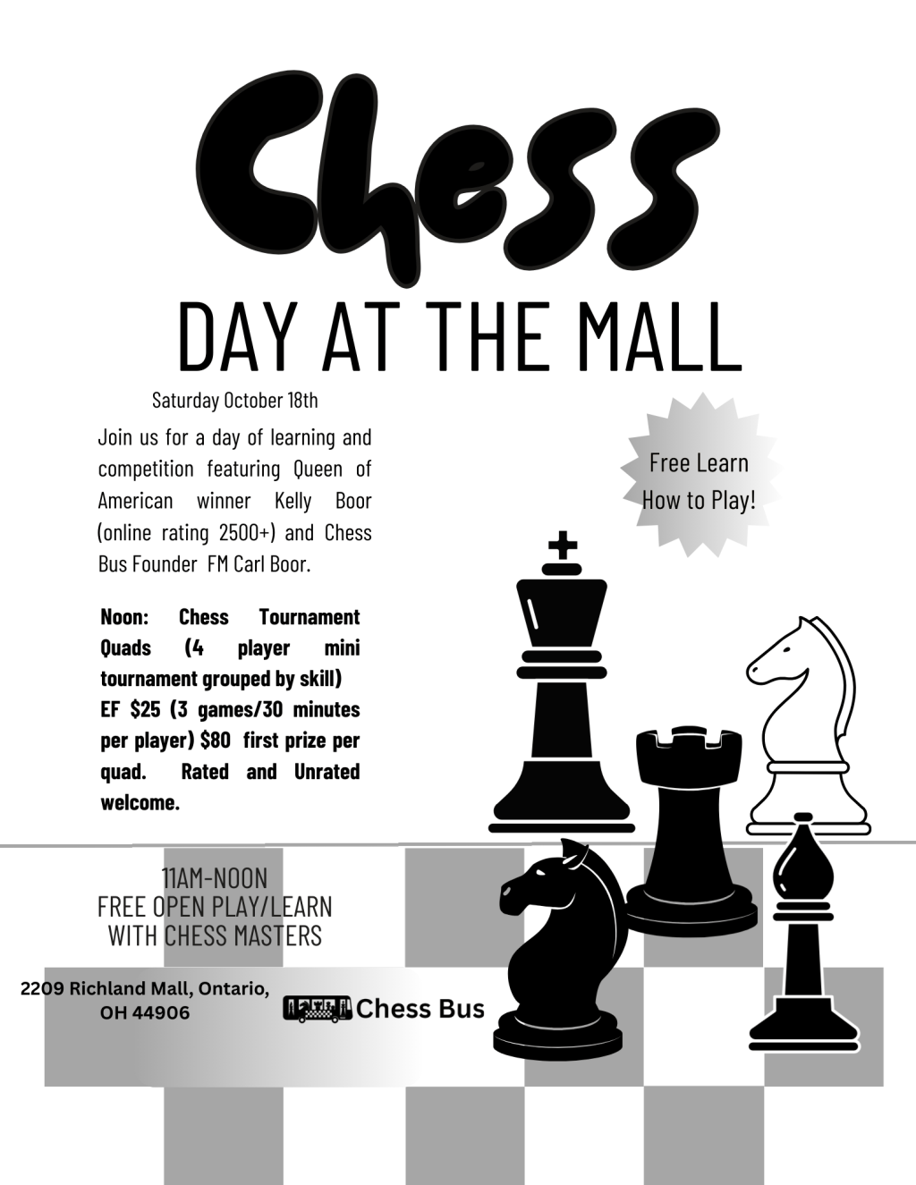 Chess Day at Ontario Center on October&nbsp;18th
